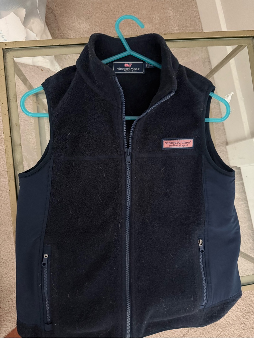 Vineyard Vines Navy Kids Fleece Vest
